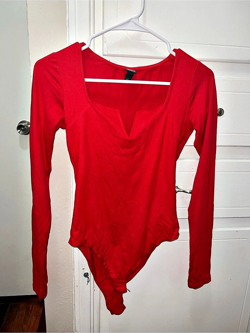 Wild Fable Red Long Sleeve Bodysuit